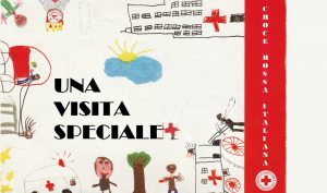 Disegno fatto dai bambini con l'ambulanza e l'ospedale